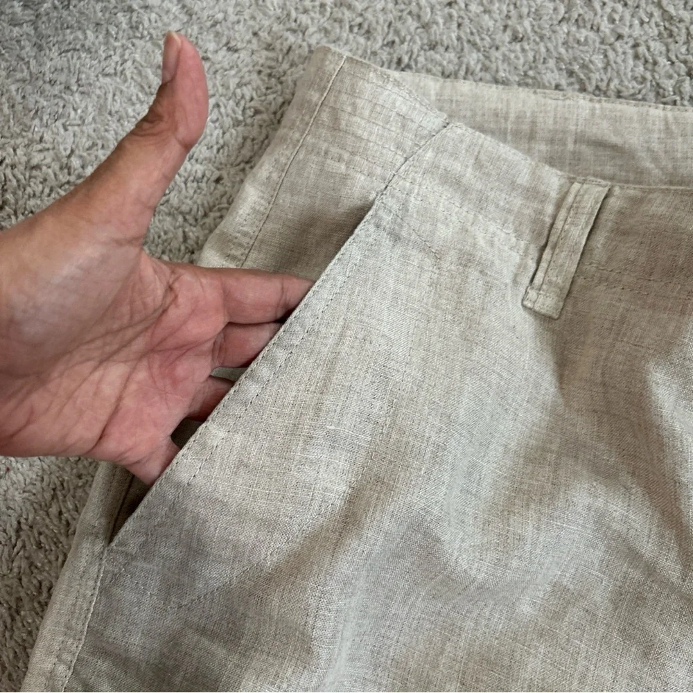Sean John Light Tan Linen Drawstring Chinos inseam 34